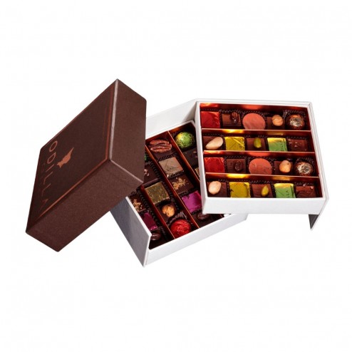 Chocolate Pralines | Mix Flavours Fresh - 2-Layered Square Box - "Maiolani" - (40pcs) - pcs