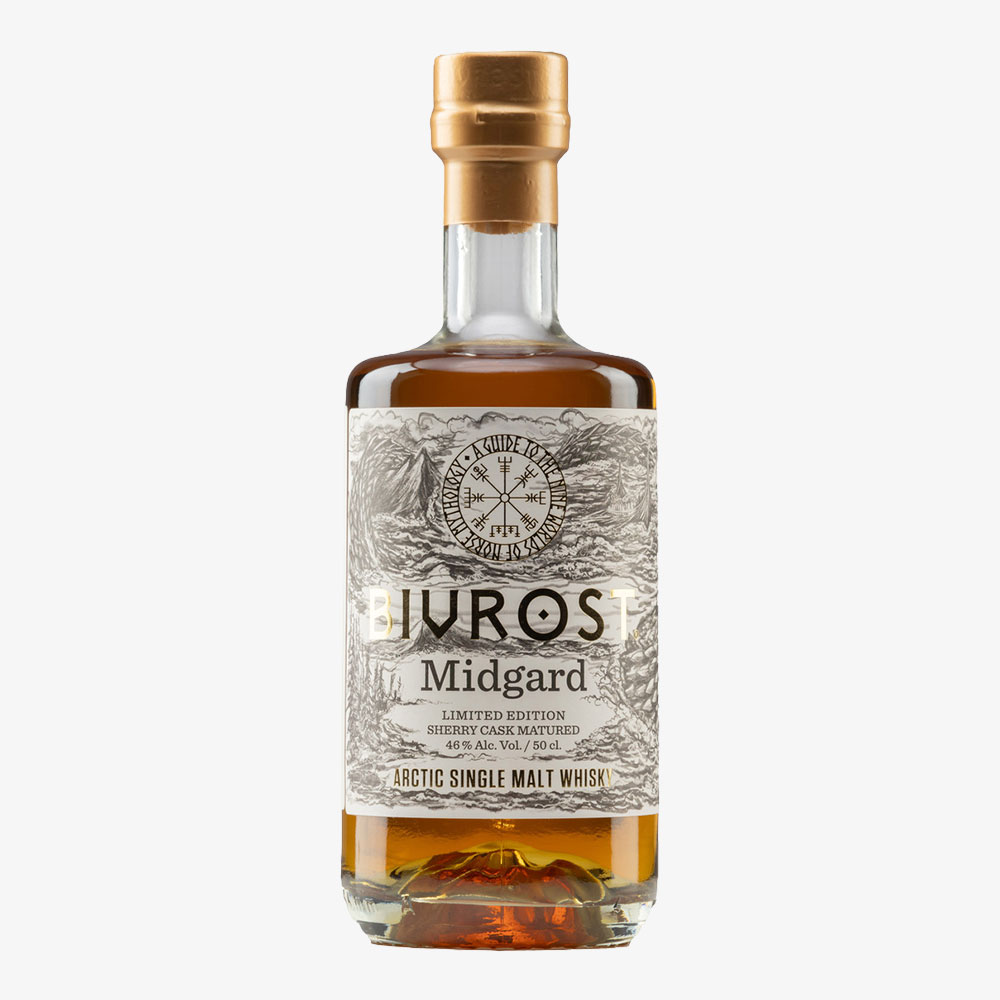 Whisky | BIVROST, Norvège / Arctique — Midgard, single malt, édition limitée, finition fût de teck — 46 % vol. (50 cl/pièce)